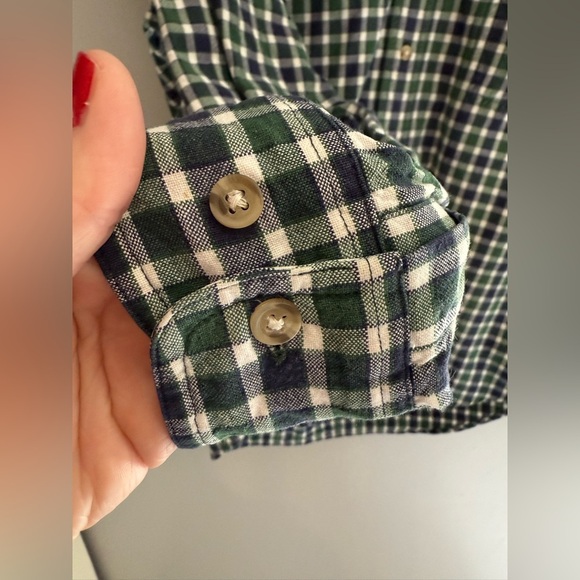 Roper Button Down Shirt Mens SZ M Green Navy Gingham Plaid Collared Long Sleeve - Picture 4 of 8